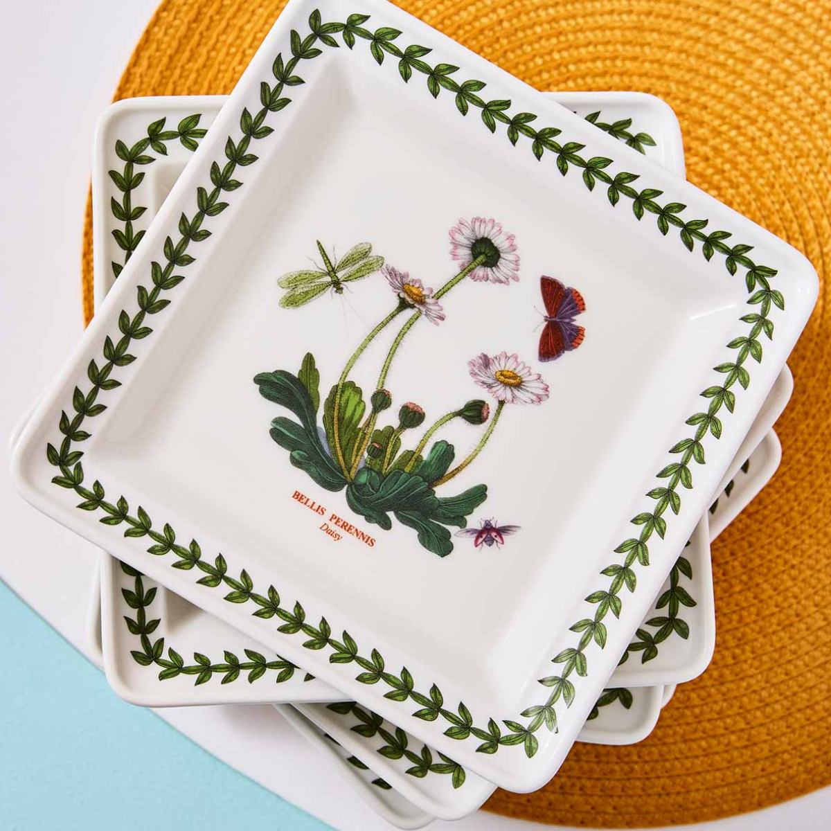 Botanic Garden 7 Inch Square Plate Set of 6 (Assorted Motifs) image number null
